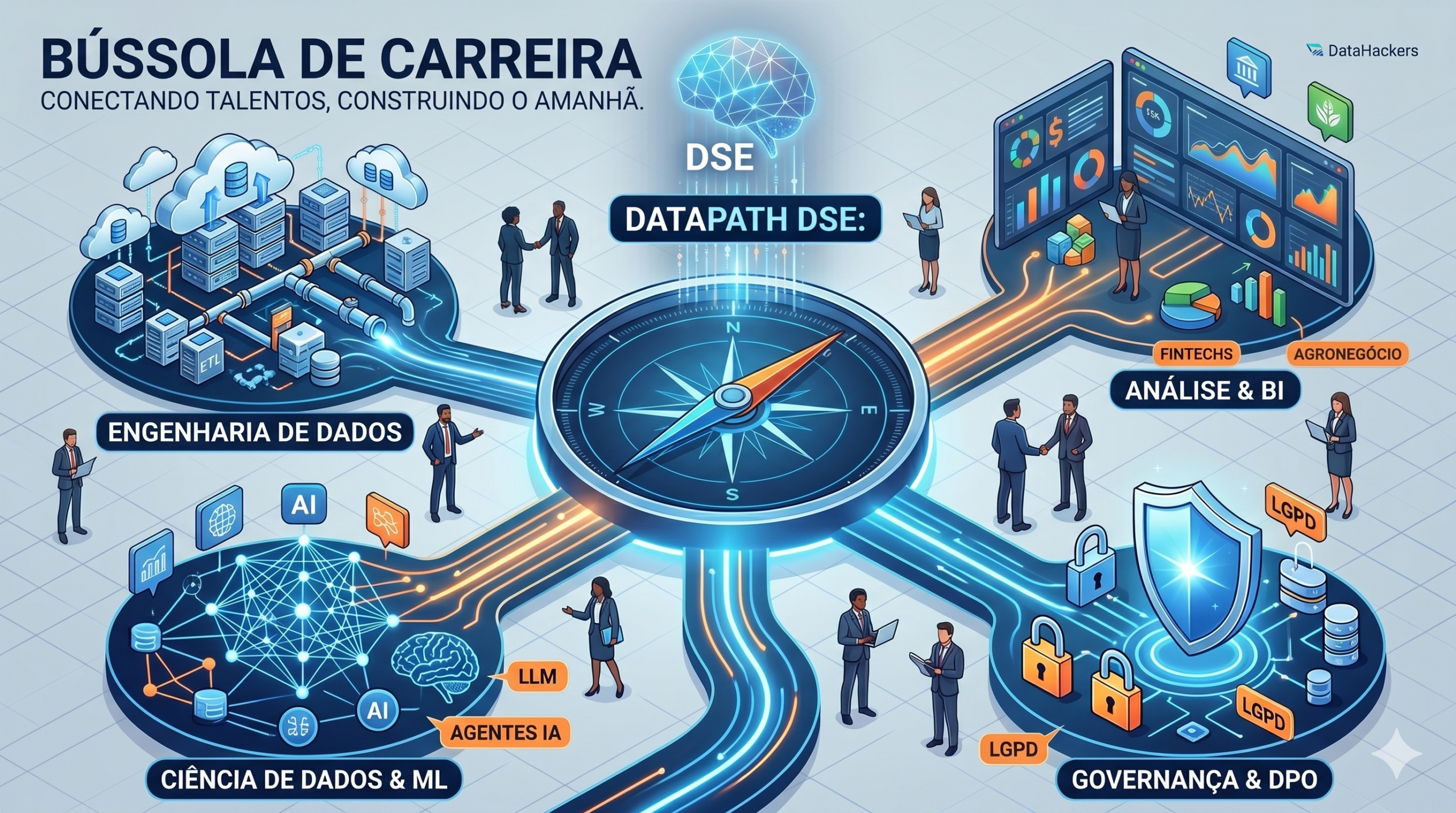 Bússola de Carreira: Como Navegar no Ecossistema de Dados na Era da Inteligência Agêntica